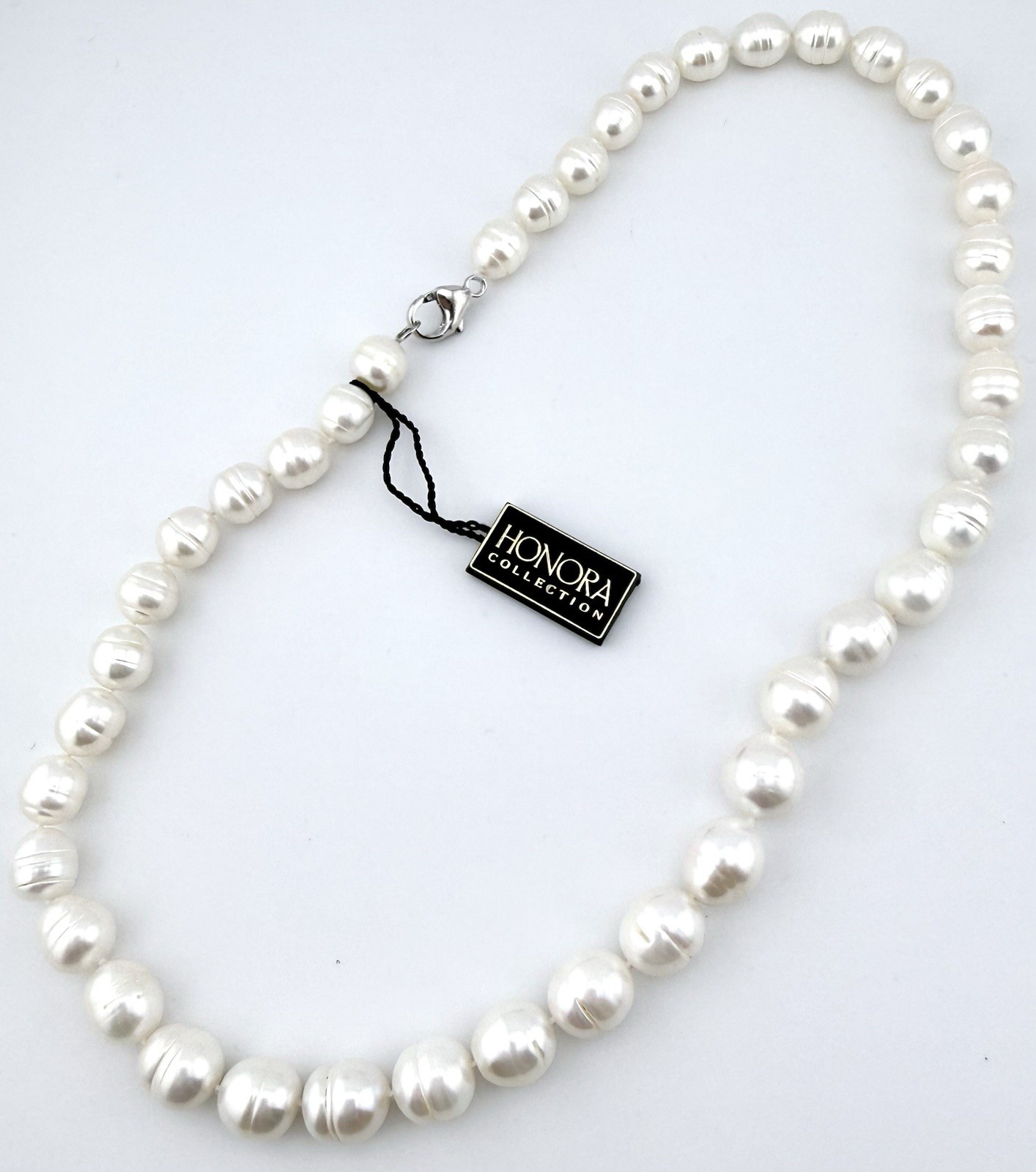 HONORA 925 WHITE CHUNKY FRESHWATER PEARL 20” BEADED NECKLACE K265E