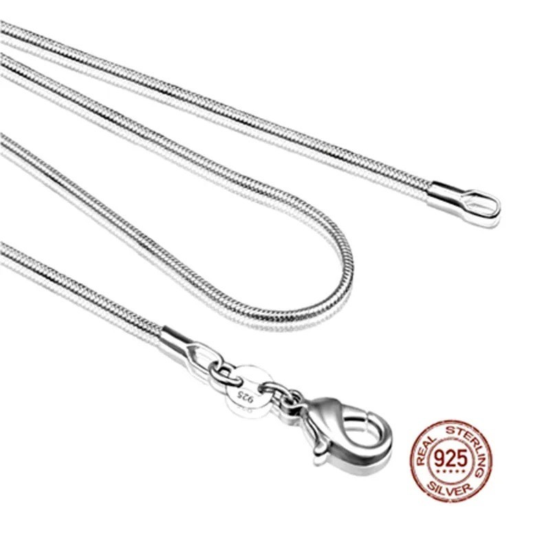 Men&Women’s 925 Sterling Silver Tarnish-Free Italian Snake Chain Necklace 16-24