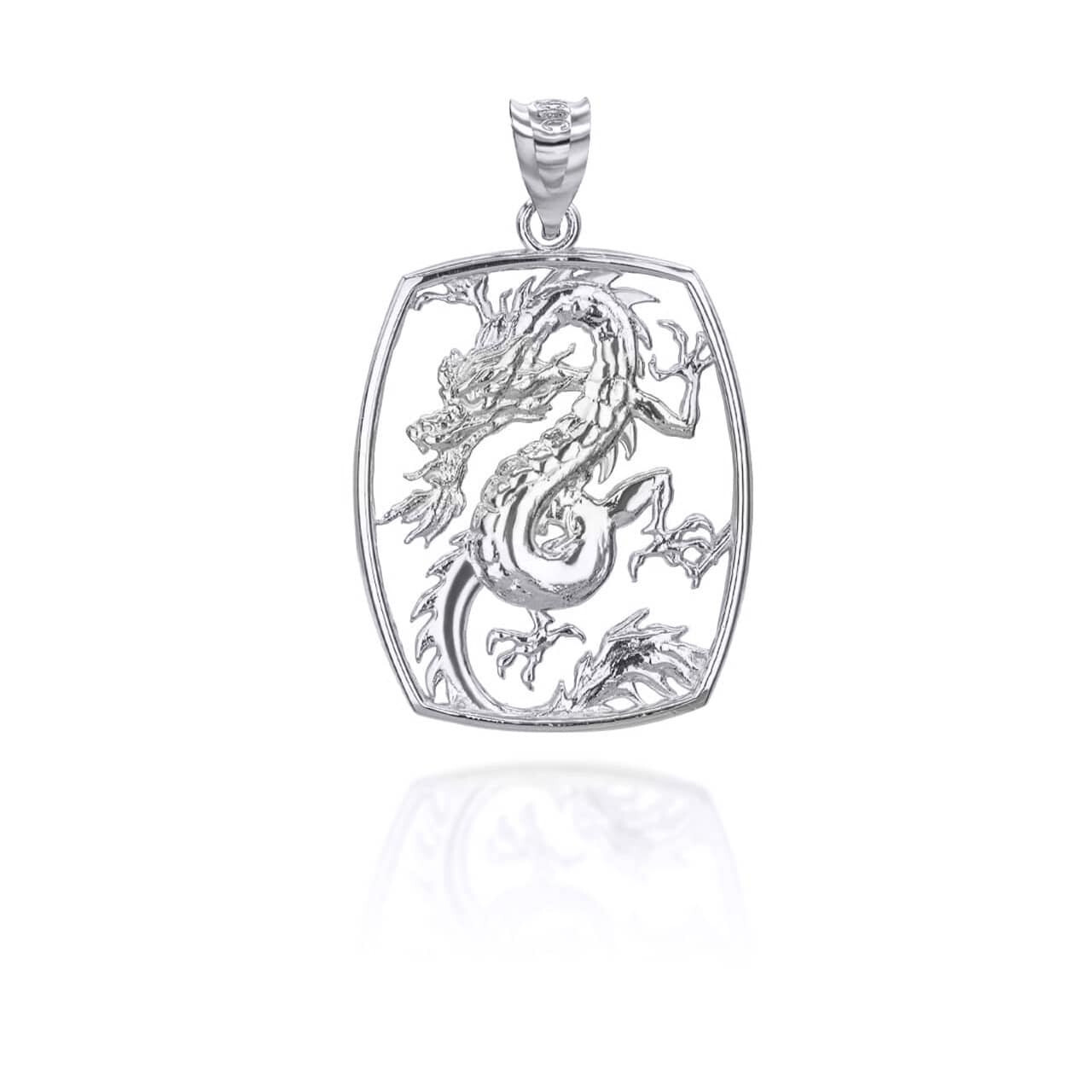 Gold Chinese Dragon Pendant Necklace (Available in Yellow/Rose/White Gold)
