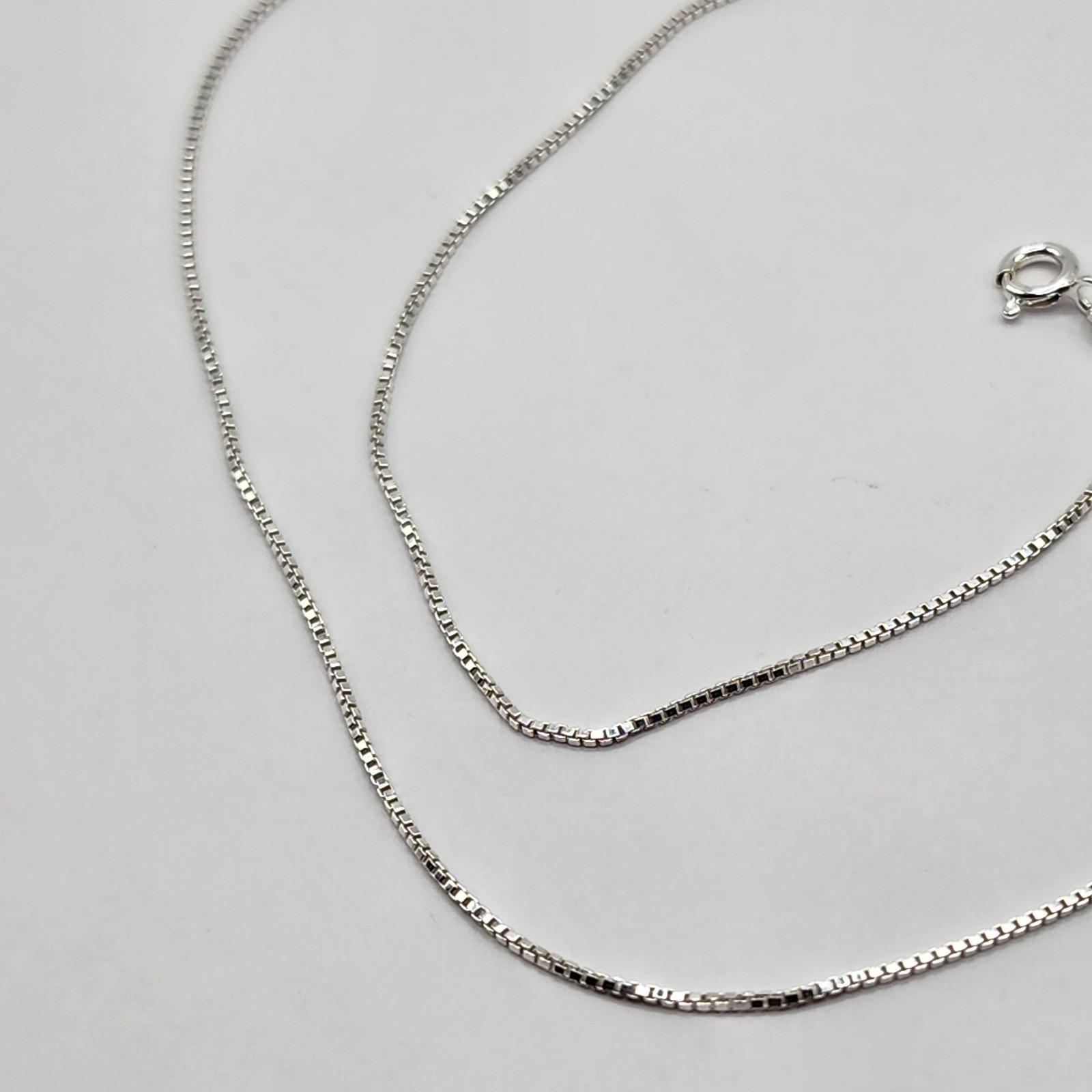 925 NEW Sterling Silver Box Chain- Box 15″ with 16″+ 2″ Extension .50mm Width
