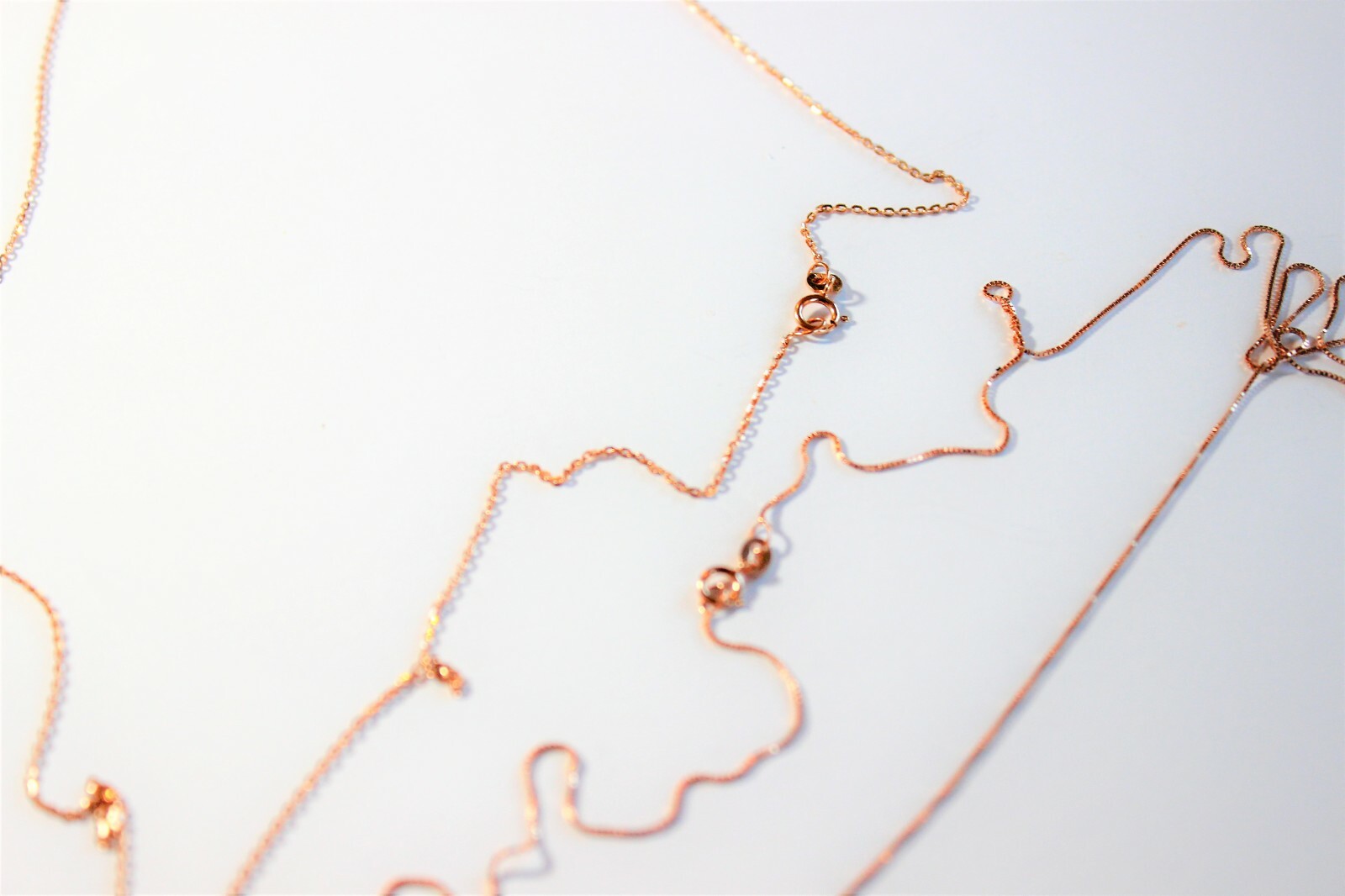 10K Solid Rose Gold Rolo (1mm) & Box (0.6mm) Chain 16-24″