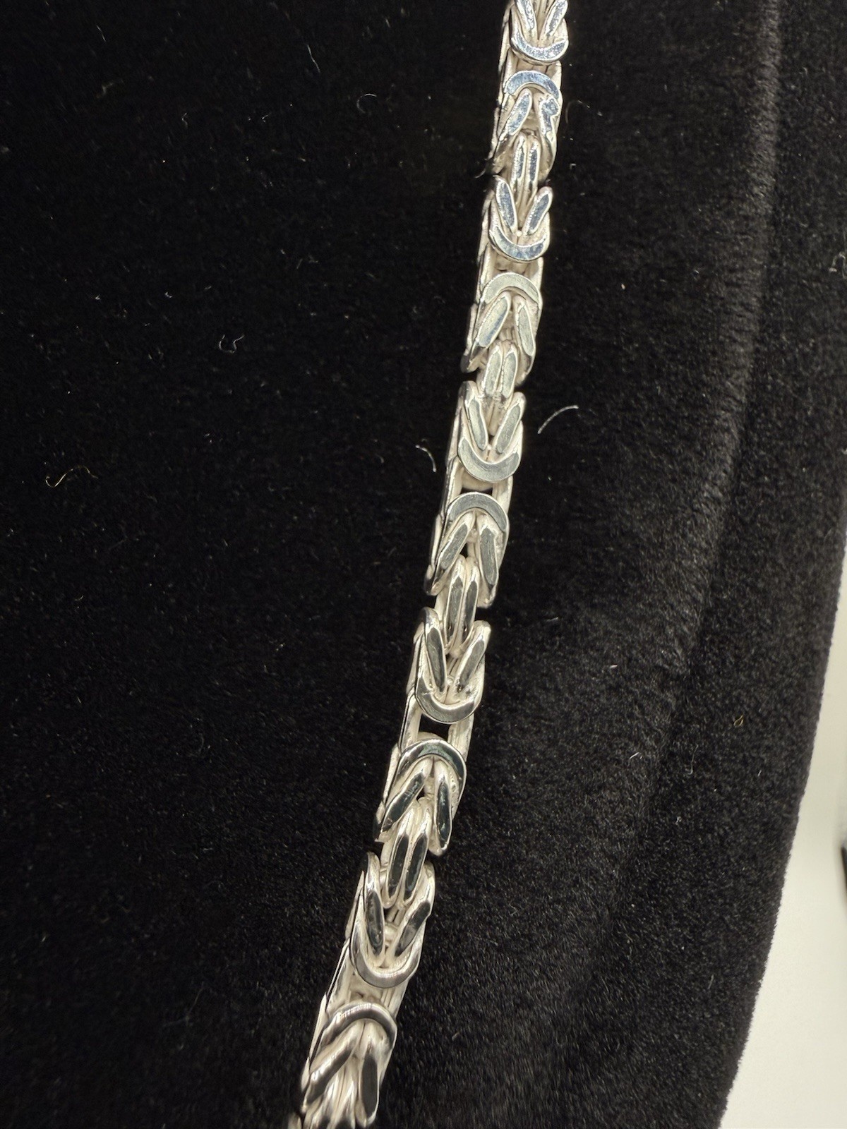 4mm Solid Sterling Silver 925 Byzantine Chain 22” Handmade High Polish