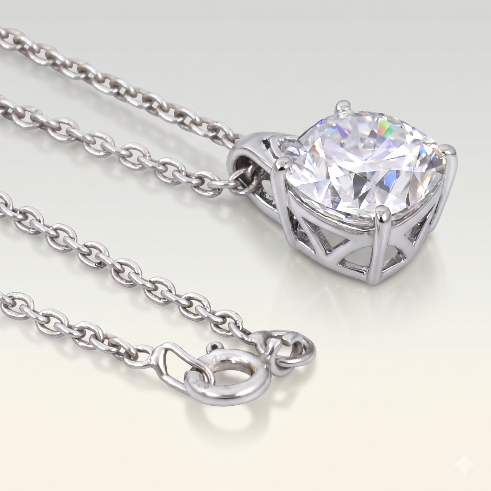 Amazing 4.59 Ct VVS1 Certified Diamond Solitaire necklace-FREE Diamond Studs