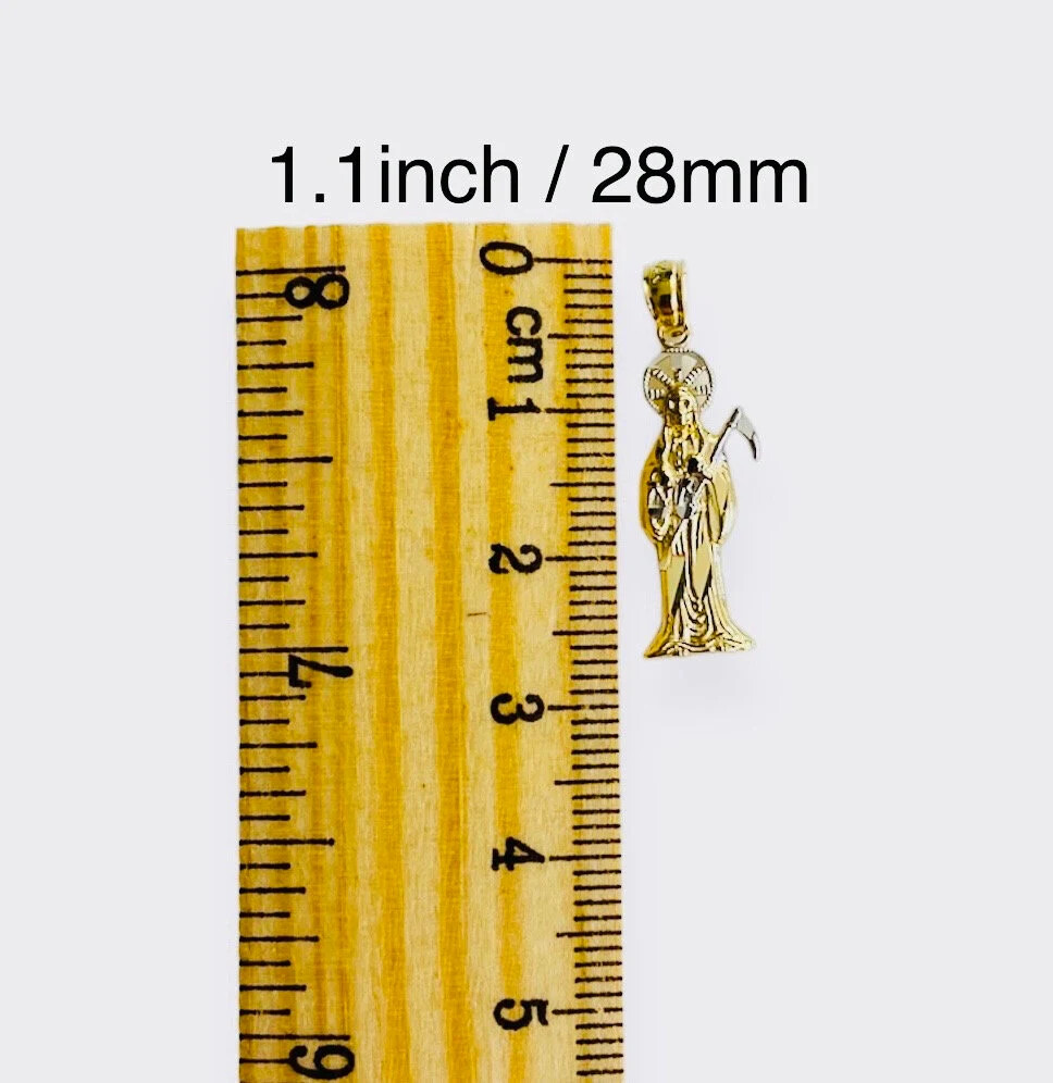 14K Solid Gold Santa Muerte / Grim Reaper Pendant, 14K Santa Muerte- PT01159