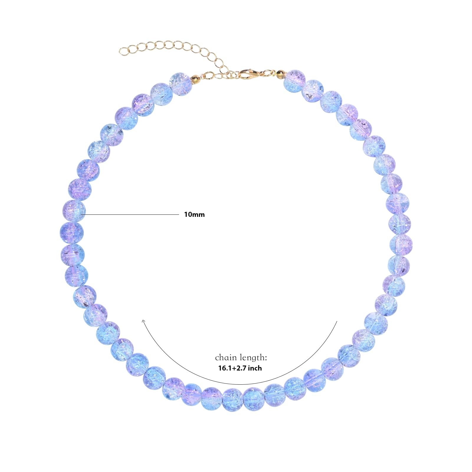 Colorful Mood Choker Baroque Bead Imitation Pearls Necklace, Women, Adults – 05