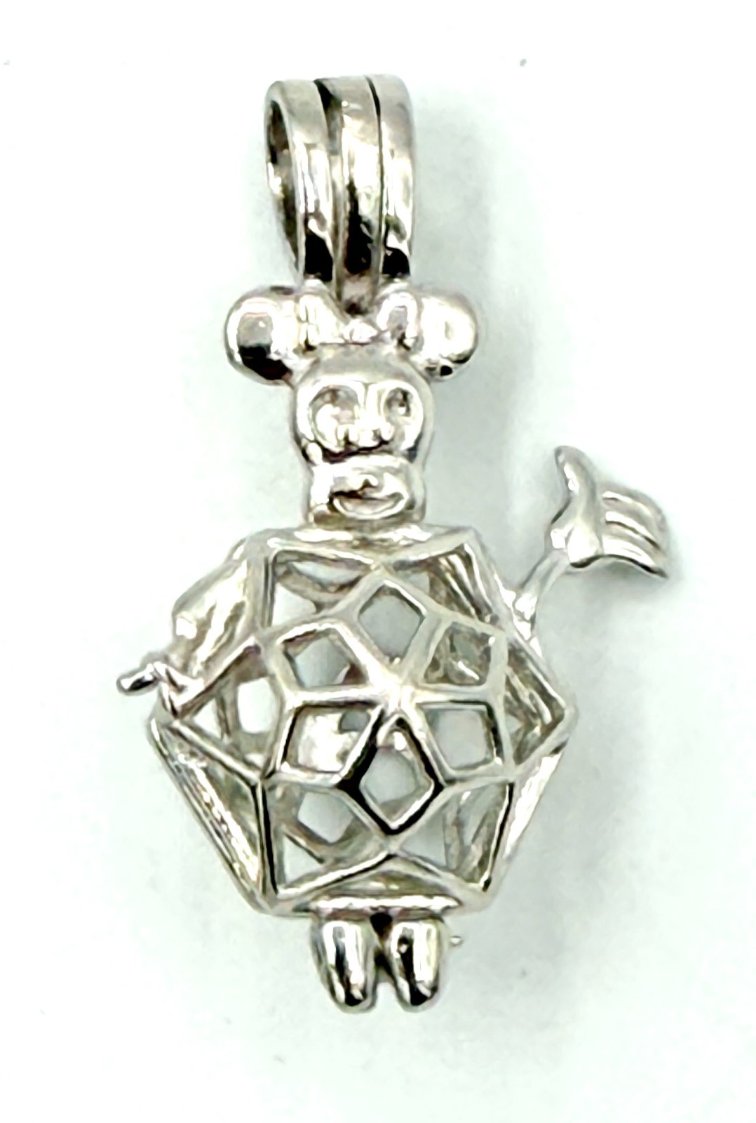Sterling Silver Pearl Cage Pendant for Necklace Bracelet Nature Animals Insects