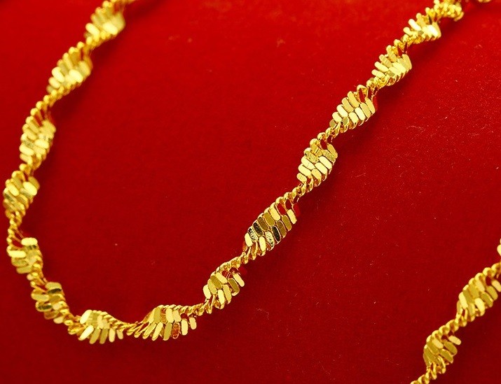 18k Gold Mens Womens 20″ Snake Link Chain Filled Over Sterling Silver Necklace