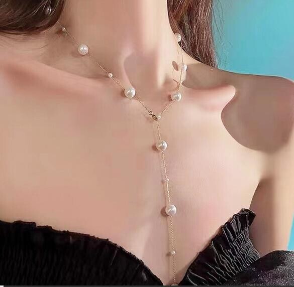 70cm White AAA+ Natural South Sea Round Pearl Pendant Necklace 14k Gold Plated
