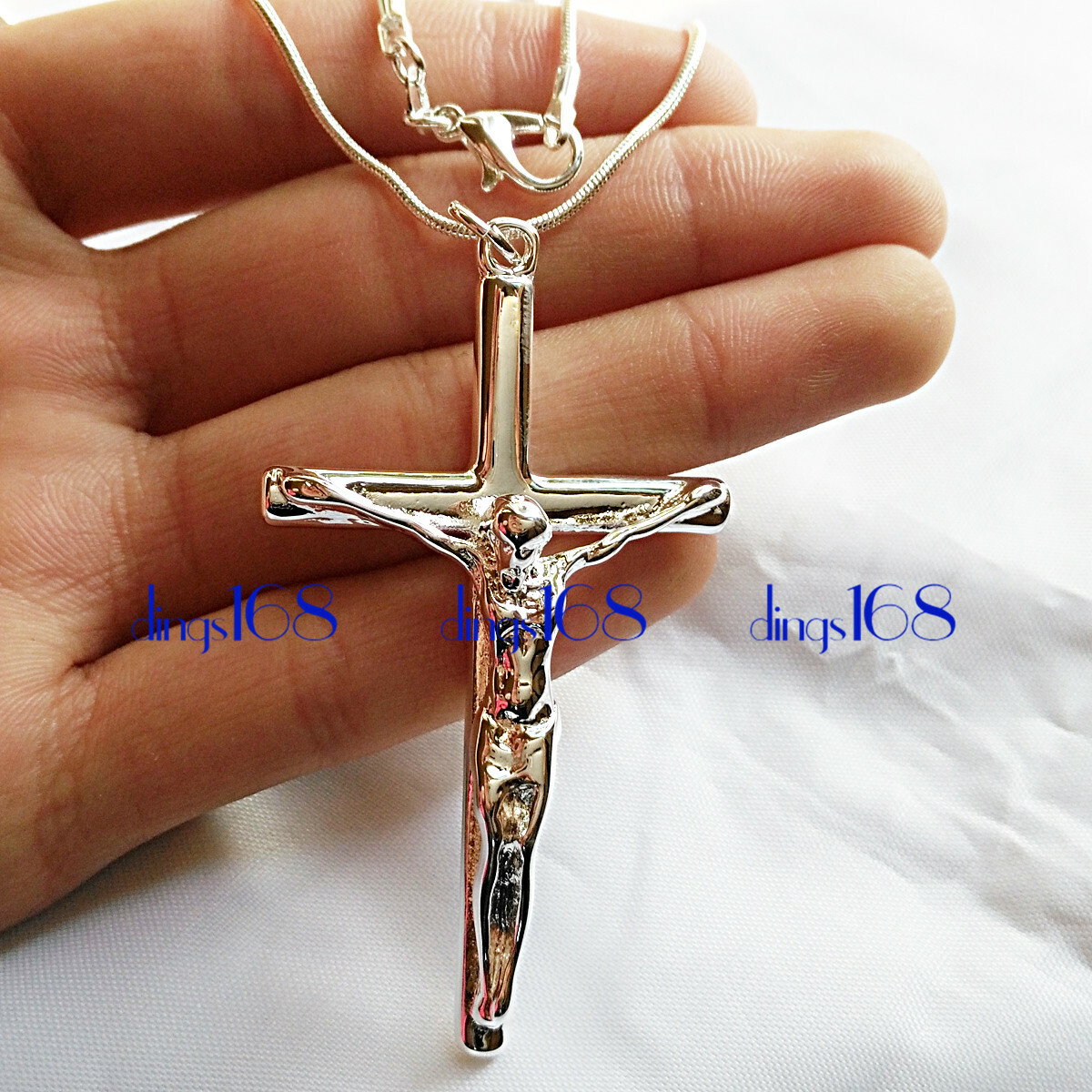 Designer Inspired 925 Sterling Silver Holy Cross Pendant + Necklace Chain H4K