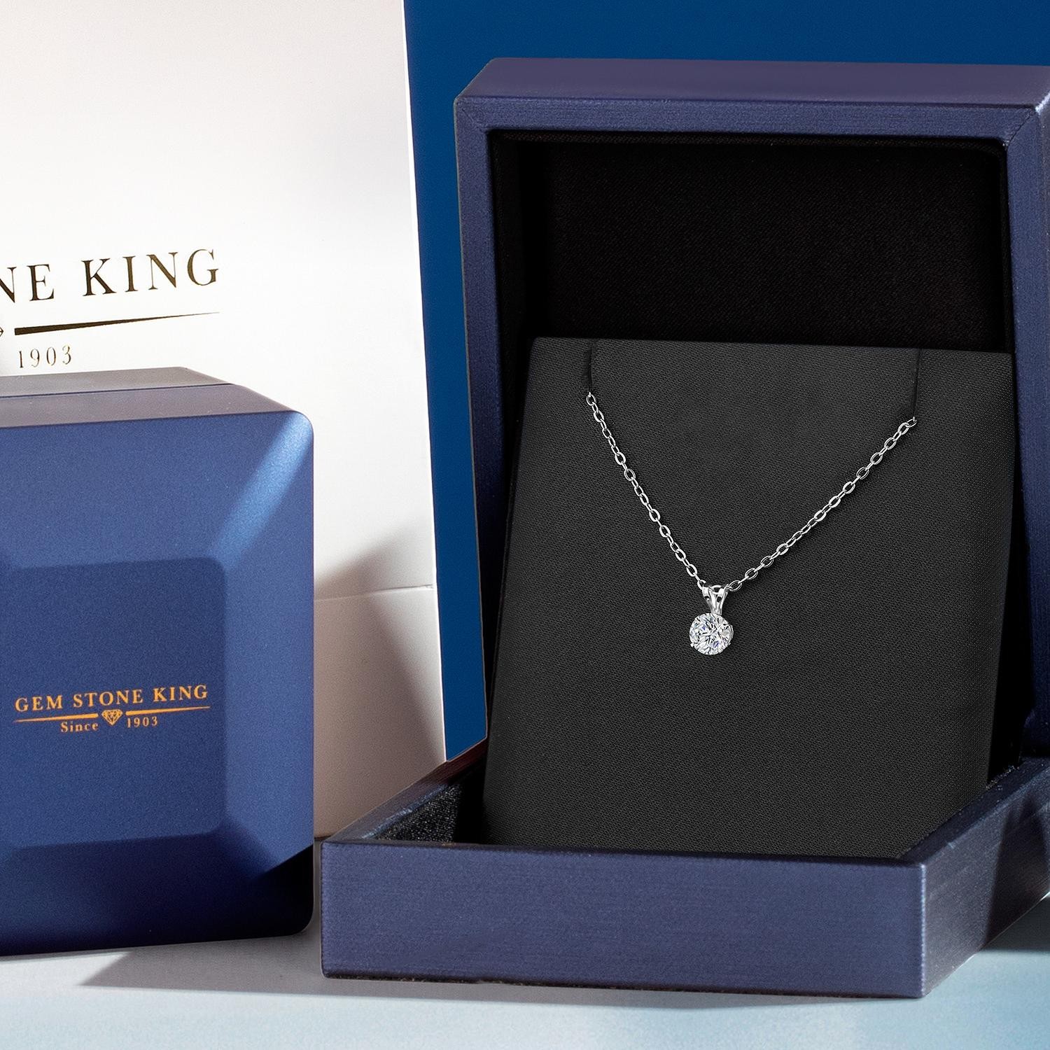 0.75 Cttw IGI Certified Lab Grown Diamond in 14K White Gold Necklace for Women