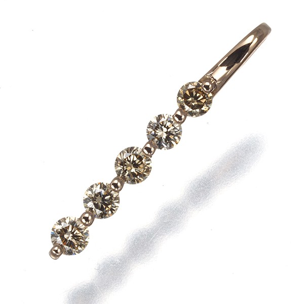 Auth GSTV Pendant Brown Diamond 0.30ct 5P 18K 750 Rose Gold
