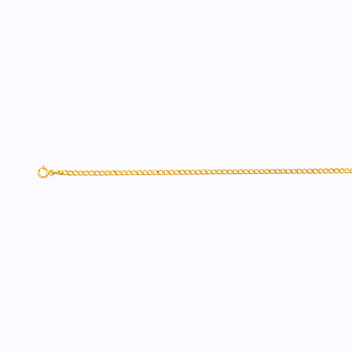 10k Yellow Gold 2.5mm Curb Chain Necklace Size 16″-30″ Hollow