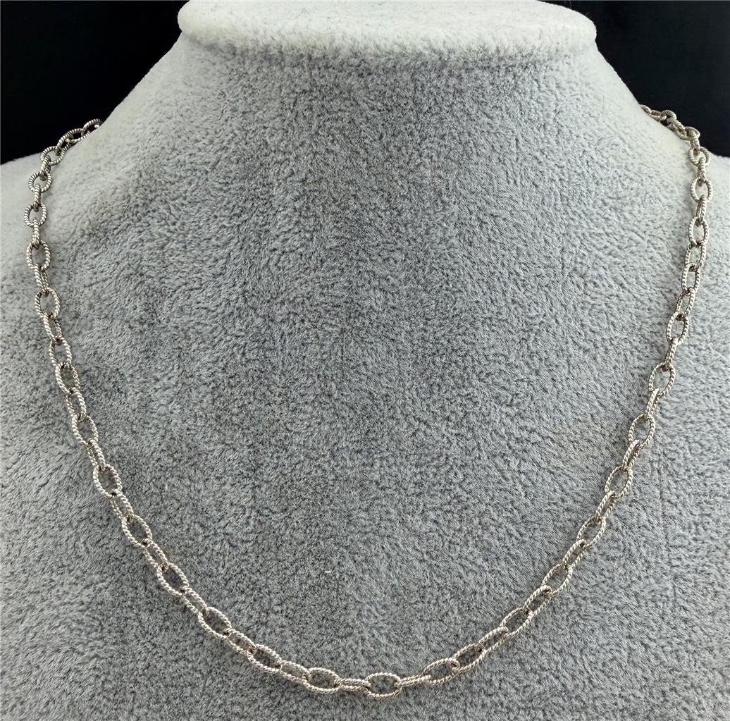 CNA 925 Sterling Silver Italy 4.5 MM Wide Textured Cable Chain Necklace 18″ Long