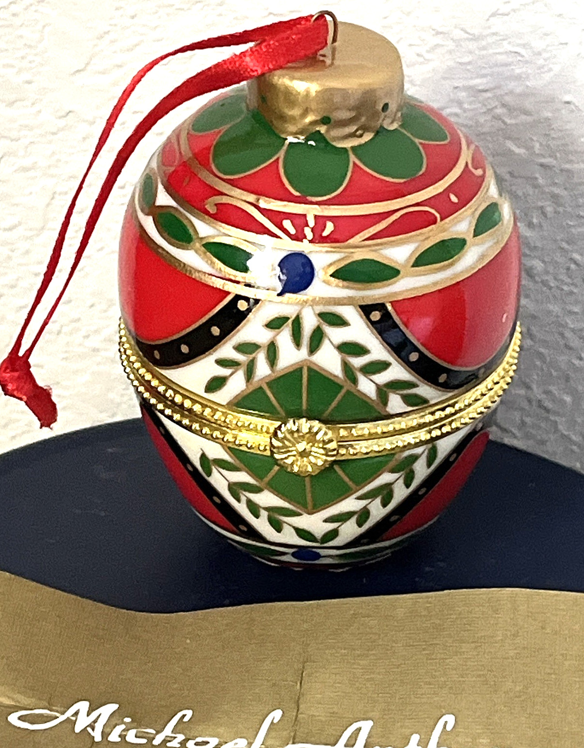 Michael Anthony 14k Gold Guardian Angel Double Sided Charm Ornament &Trinket Box
