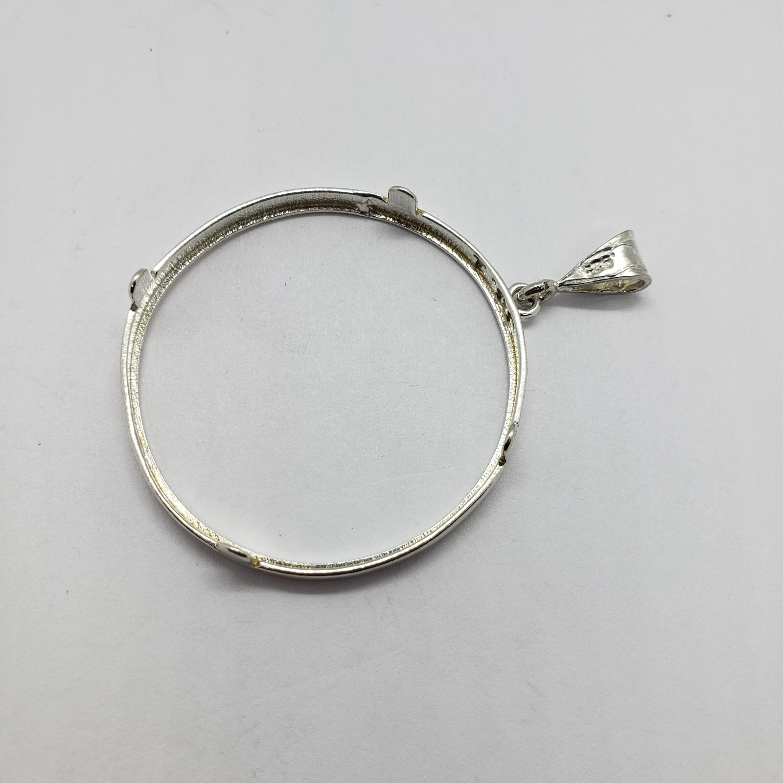 Sterling Silver Silver Eagle Bezel 41 mm Coins Prong Back 1 oz Coin Round Edge