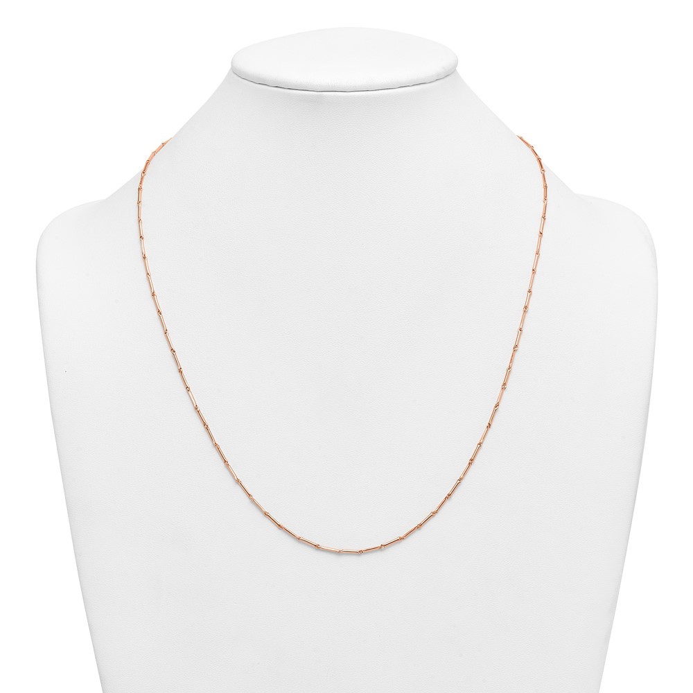 14K Rose Gold Polished Bar Link Chain Necklace 23.5″