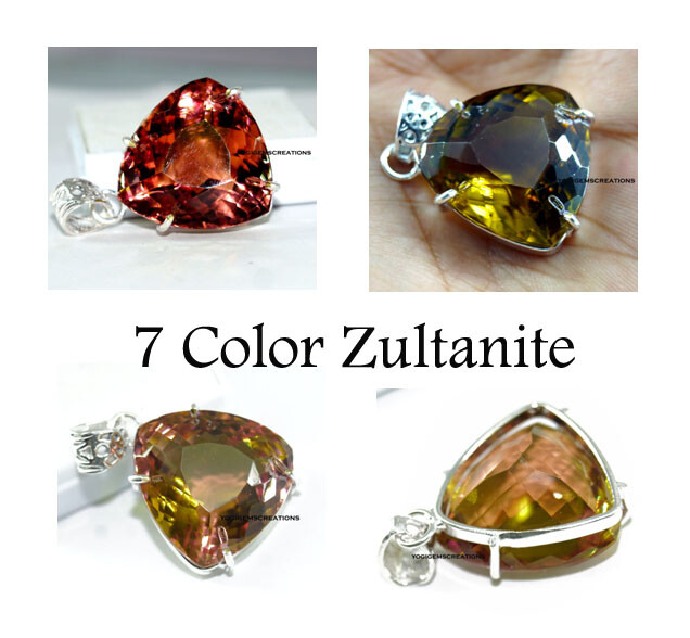 Certified 59.50 Ct Trillion Natural Zultanite 7 Color Pendant 925 Silver Jewelry