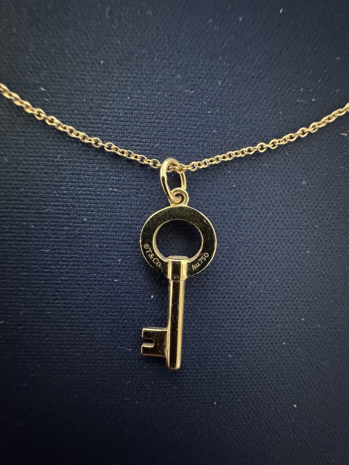 Tiffany and Co. 18k Rose Gold Key Necklace