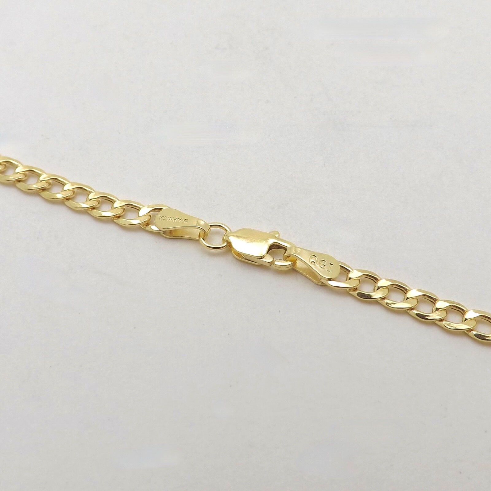 Solid 10k Gold Cuban Curb Link Pendant Chain Necklace 3.4mm 18in New