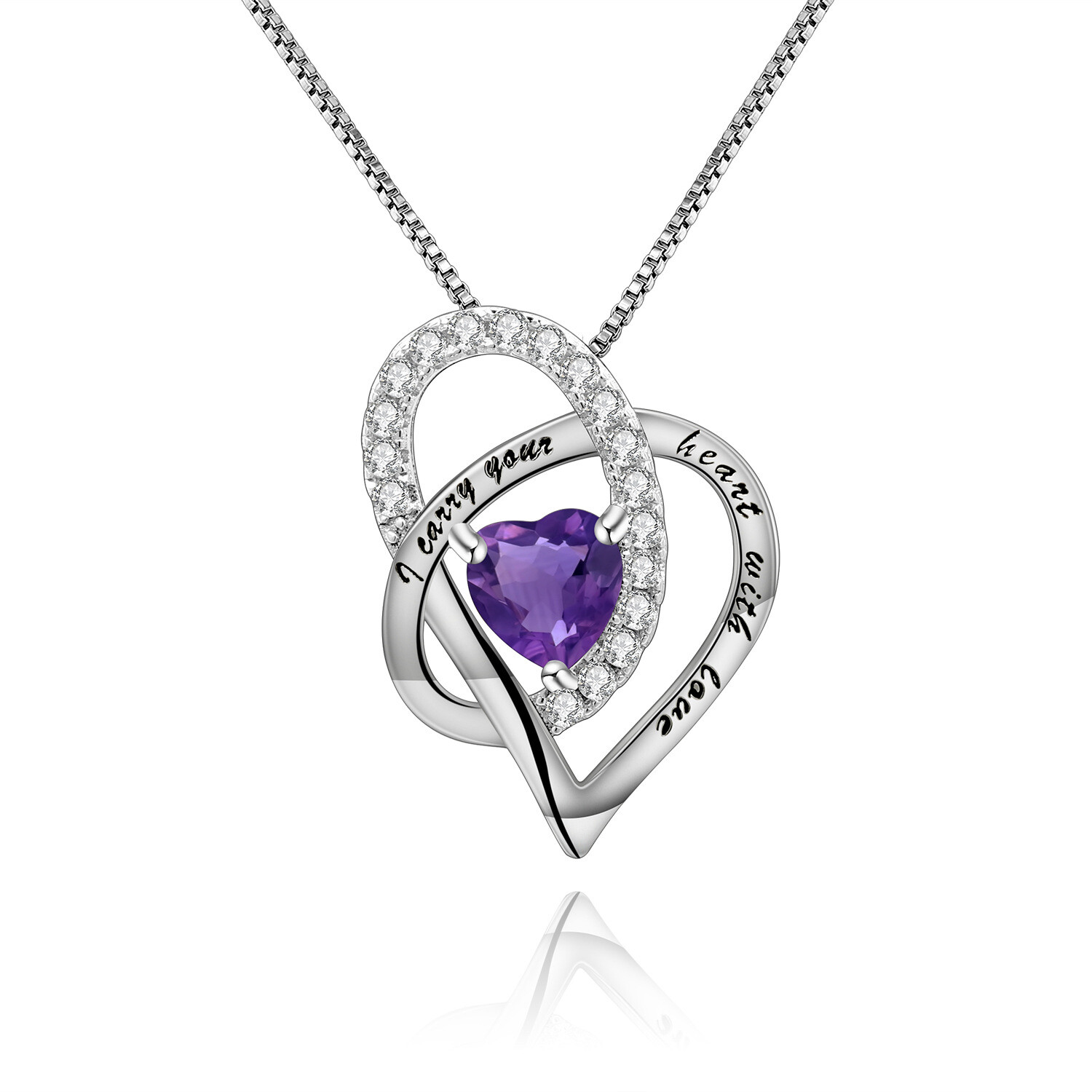 Birthstone Necklace for Mom Women Sterling Sliver 925 Mothers June May December