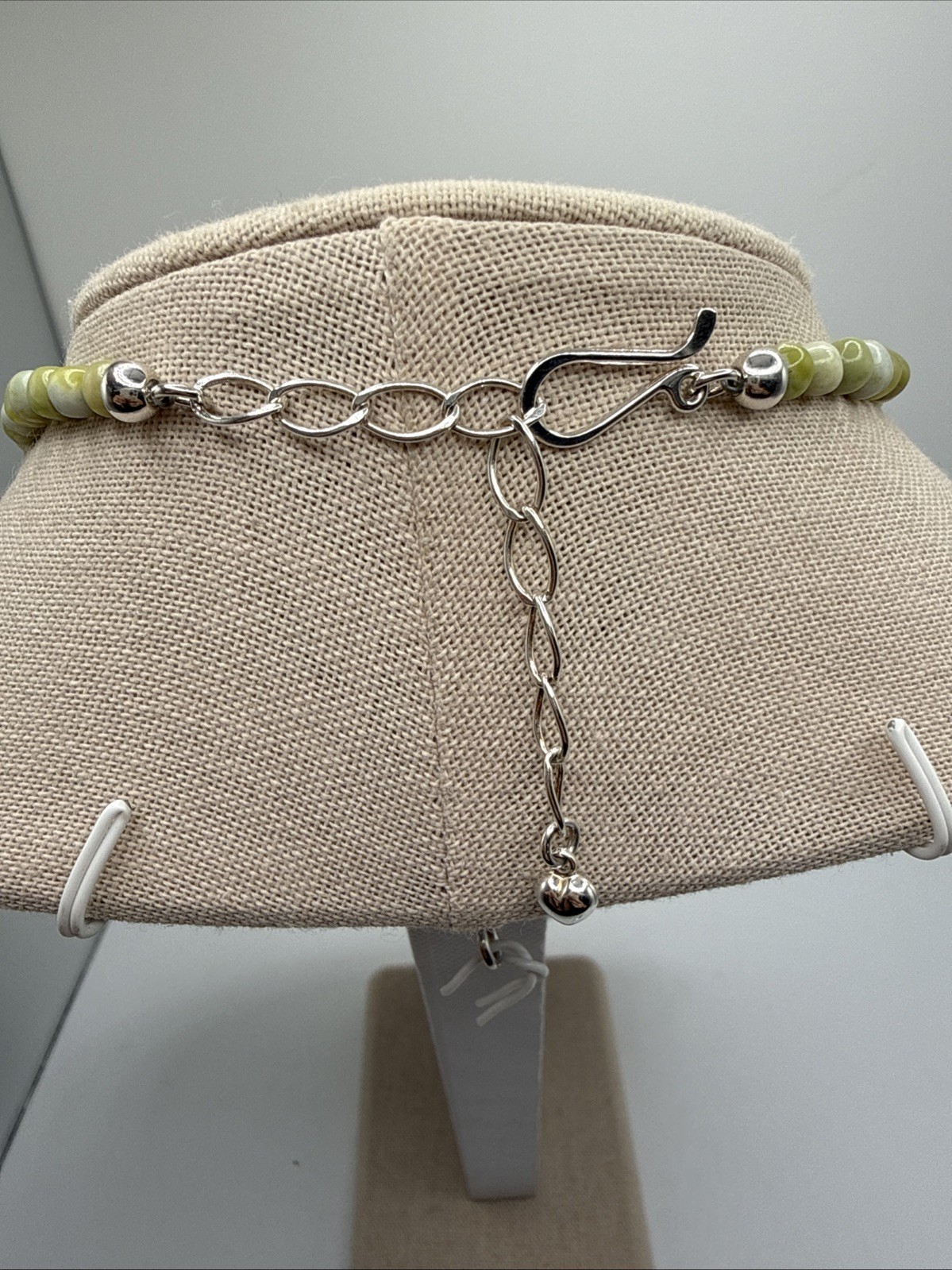 Jay King Natural South African Olive Calcite Sterling Silver Necklace