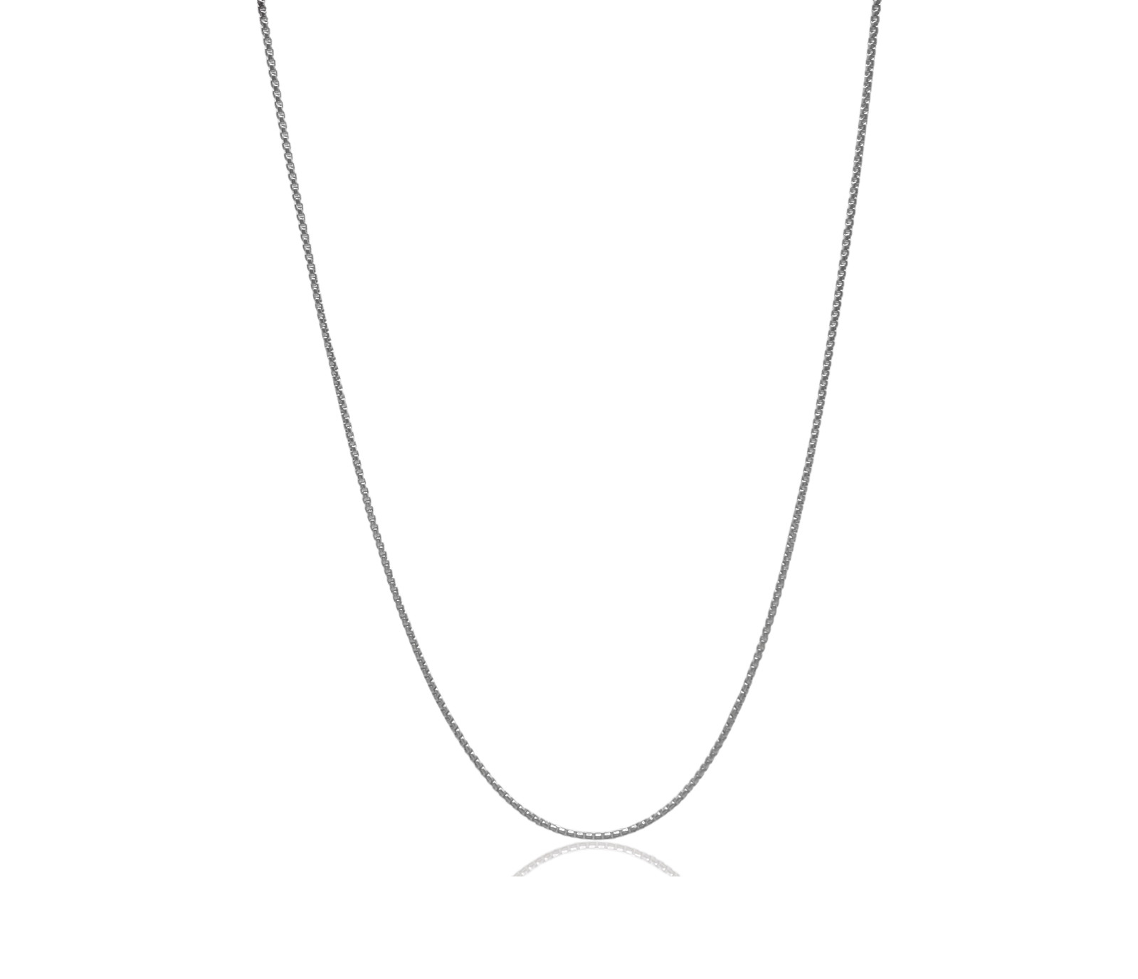 925 Italian Made Solid Sterling Silver 1.5MM Round Box Chain Link Necklace