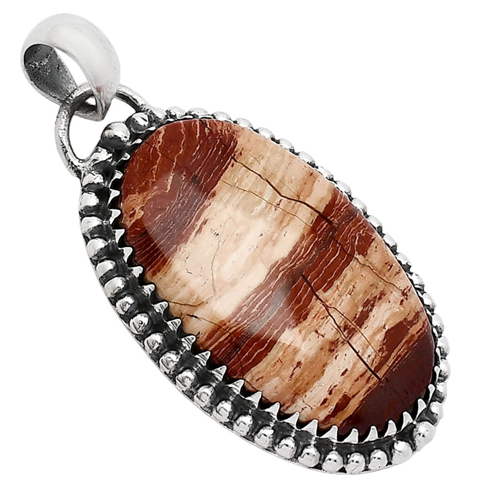Natural Snake Skin Jasper 925 Sterling Silver Pendant Jewelry P-1312