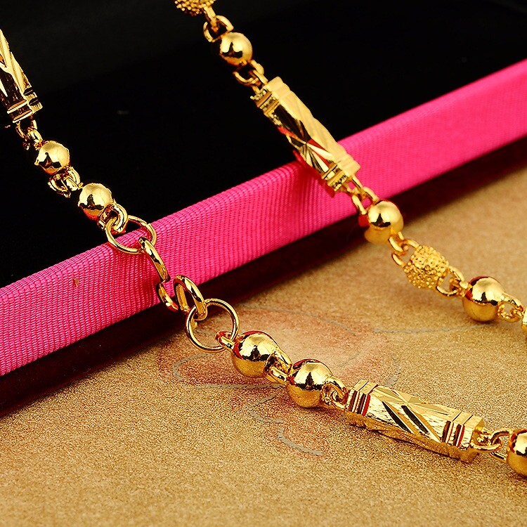 Gold-plated Brass 6mm-8mm Rope Chain Diamond Cut Pendant Necklace 8″- 20″