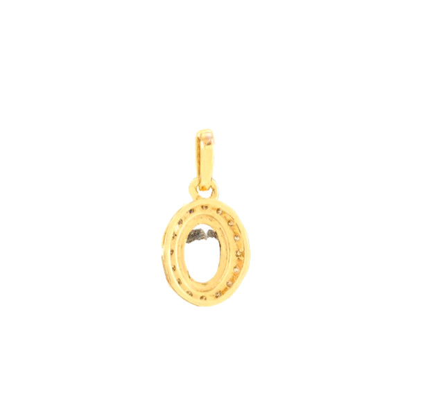 0.78 Ct Natural Aquamarine & Diamonds Halo Pendant For Women In 14k Yellow Gold