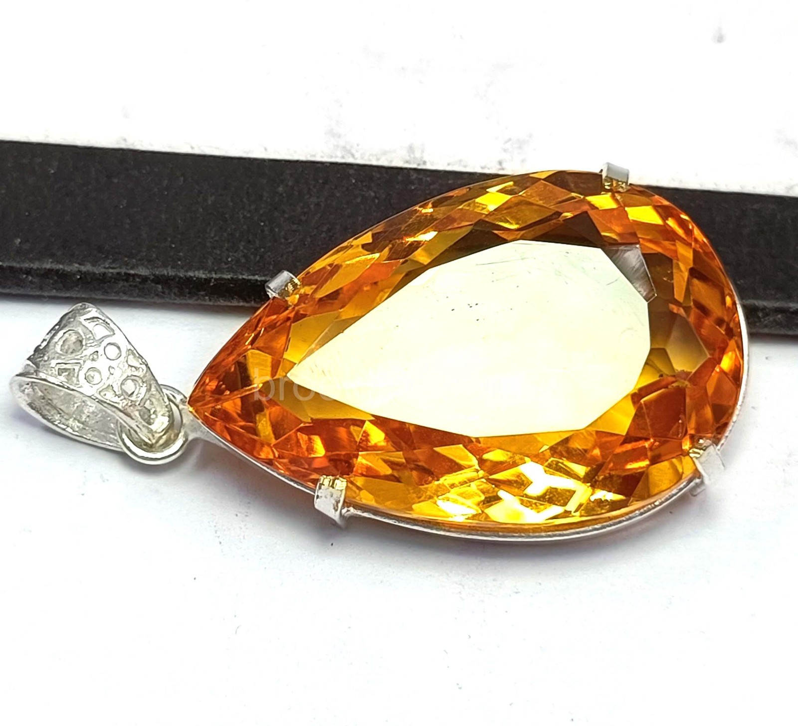 EGL Certified 98.65 Ct Yellow Sapphire Pendant in 925 Sterling Silver Gems 5OSS