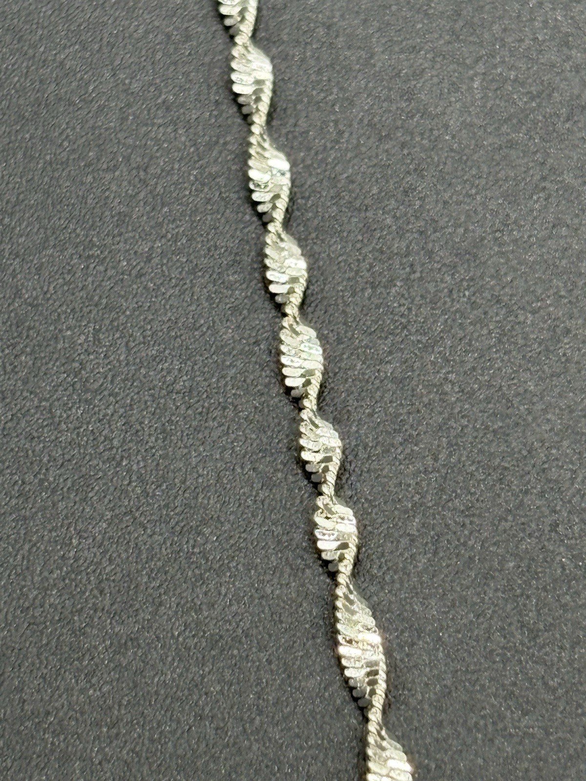 18″ Sterling Silver Sparkle Singapore Chain Necklace 925 B16