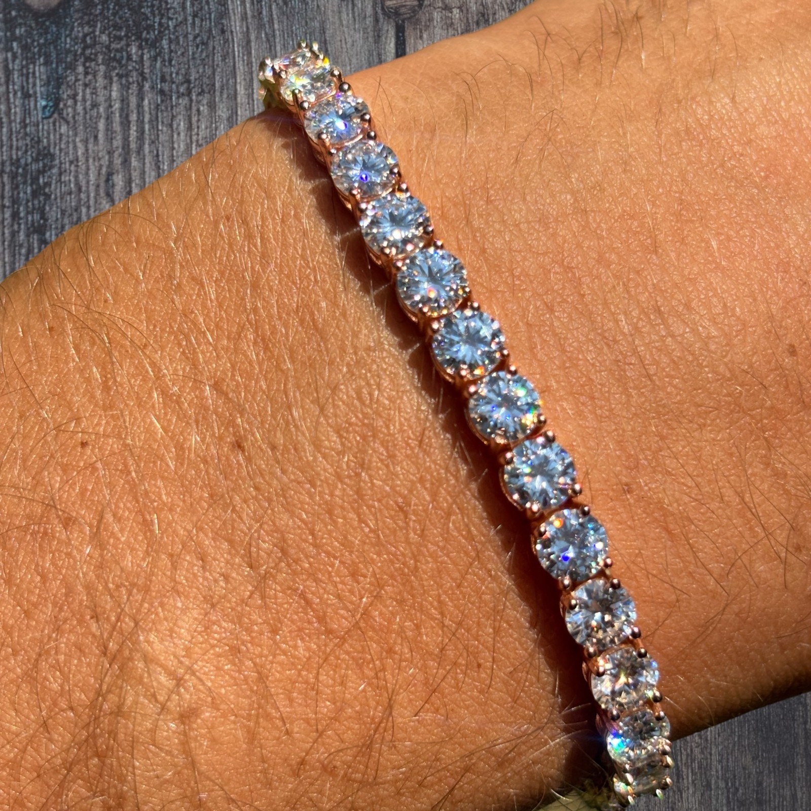 5mm Tennis Bracelet – Moissanite Or CZ – 925 Silver or 14k Gold/Rose Vermeil