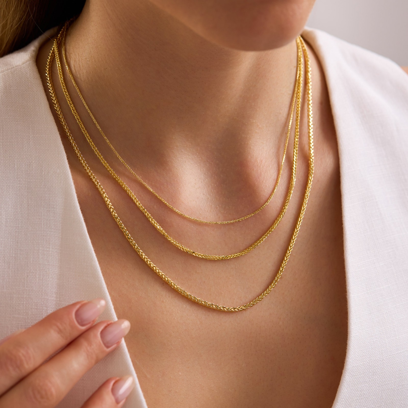 14K Gold Spiga (Wheat) Chain Necklace