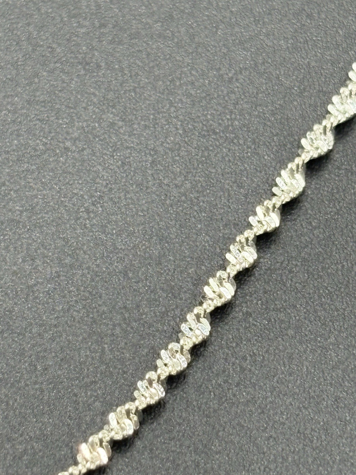 18″ Sterling Silver Sparkle Singapore Chain Necklace 925 B16