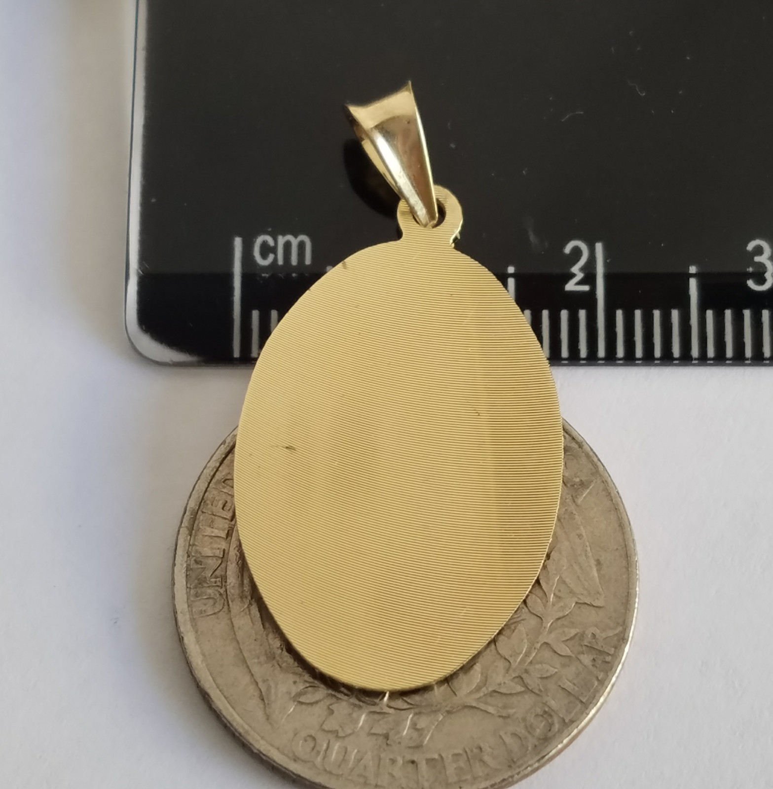 U23805 with packaging 14k yellow gold Jesus crucifix oval pendant charm G3D
