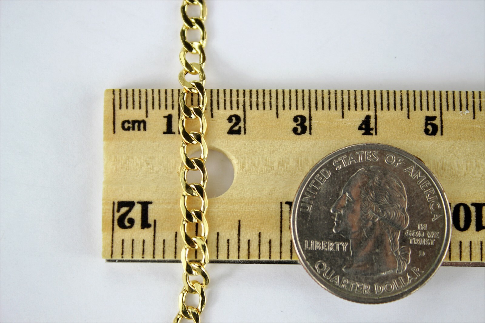10K Yellow Gold Curb Cuban Chain Link Pendant Necklace Bracelet 2mm ~ 7mm 7″~30″