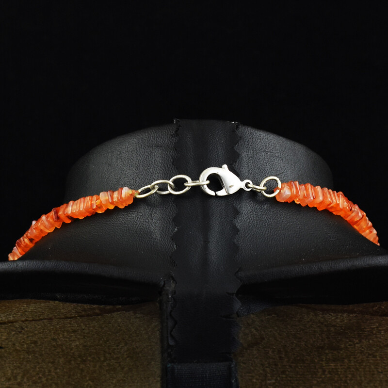 116 Cts Earth Mined Orange Carnelian Heishi Beads Necklace Jewelry JK 09E321