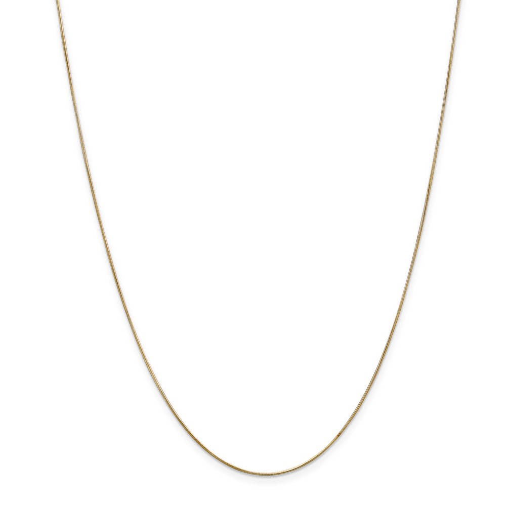 0.65mm, 14k Yellow Gold, Round Snake Chain Necklace