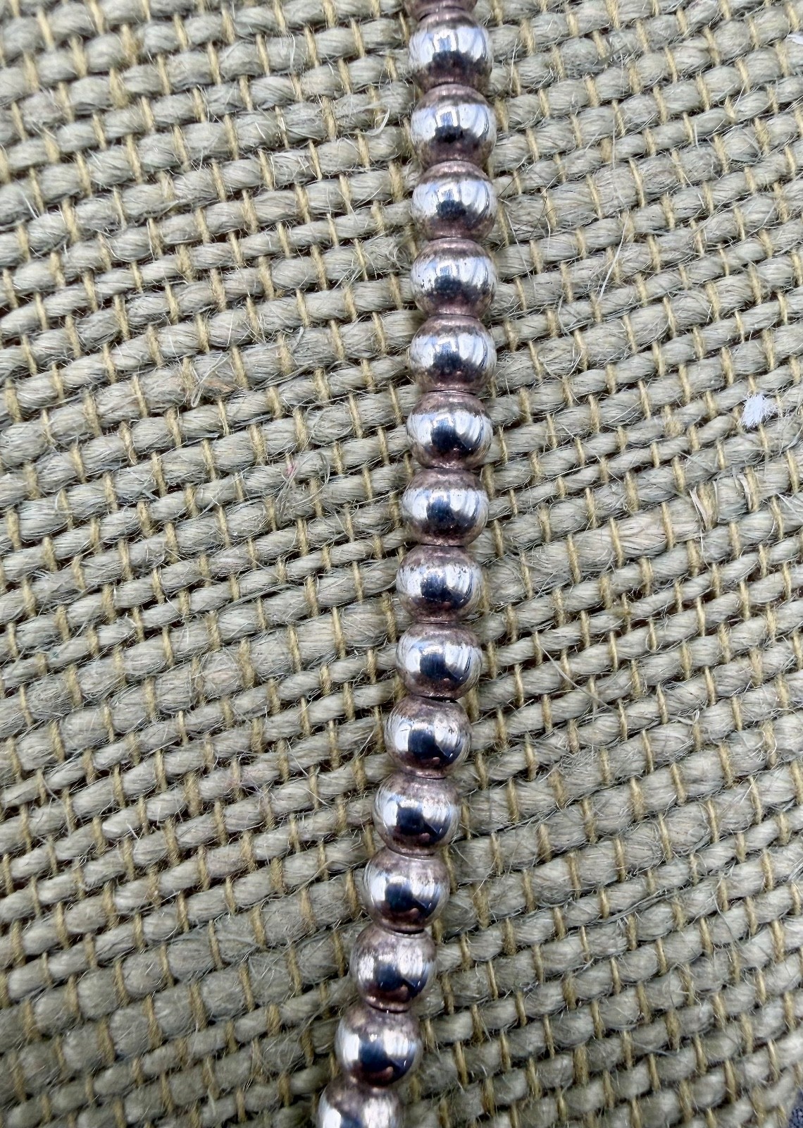 Vintage Sterling Silver 4mm Bead 20” Necklace 925 Italy 18g
