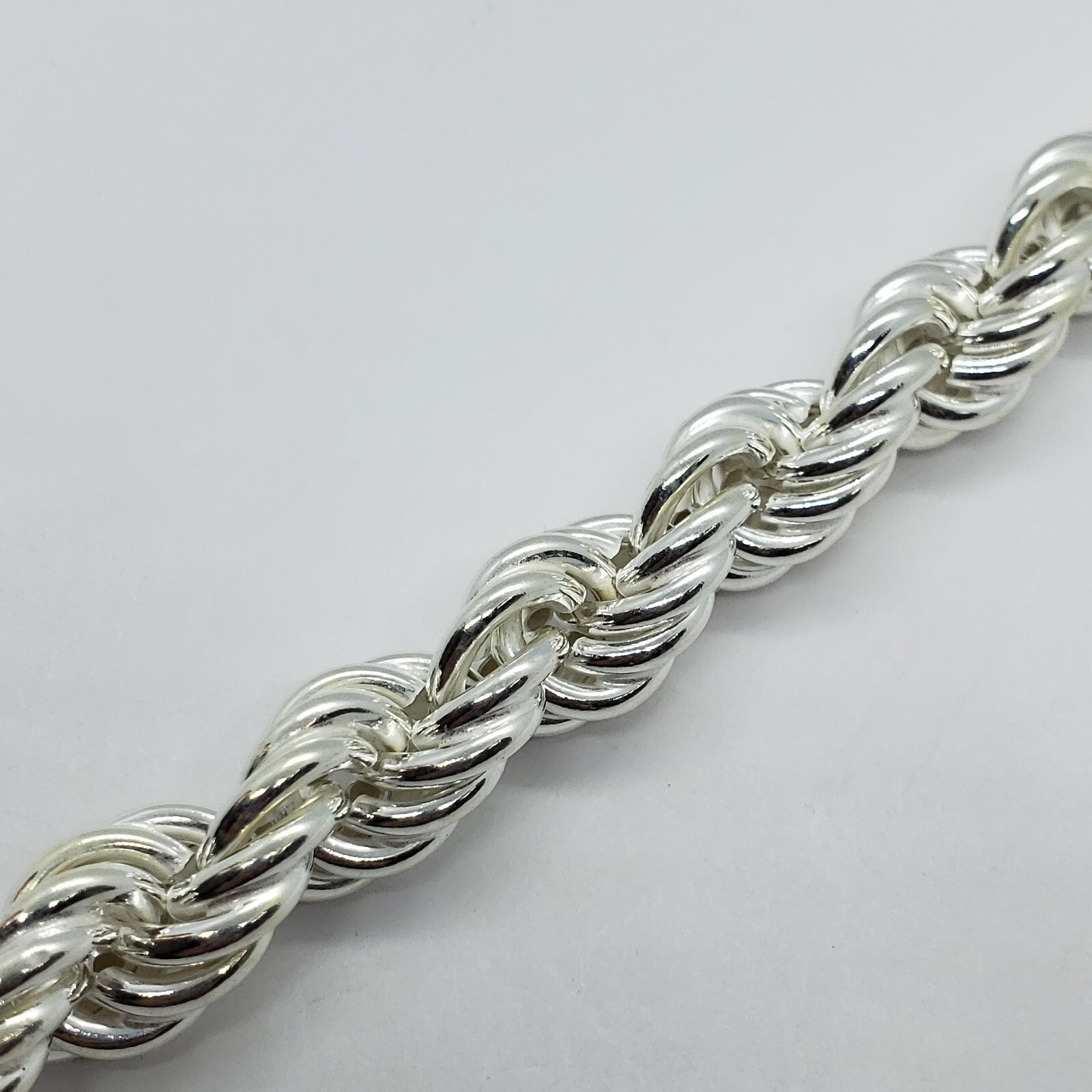 Sterling Silver Very Thick Hollow Rope Chain Bracelet Necklace Italy 10mm 12mm