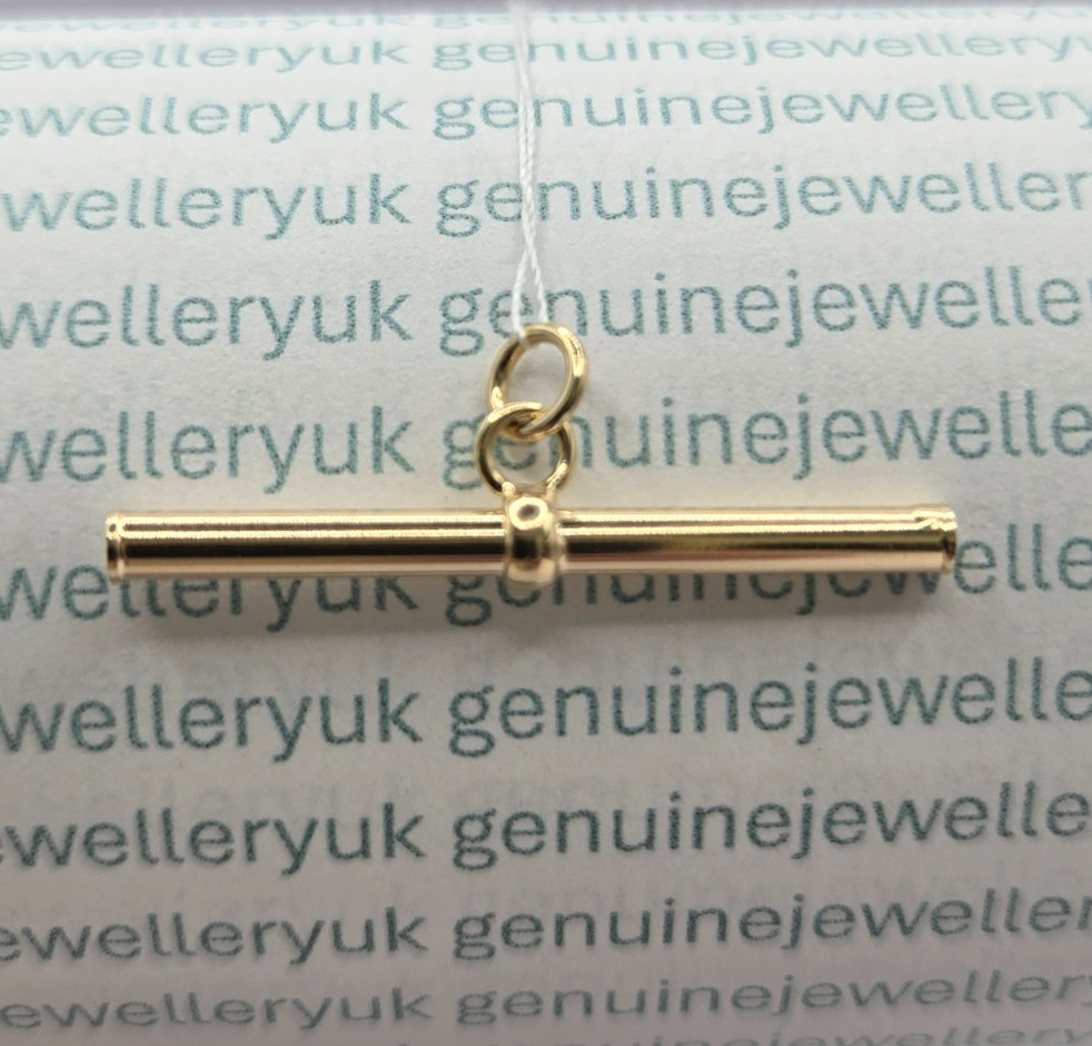 9ct Yellow Gold 30mm Round T-Bar Pendant WITHOUT CHAIN