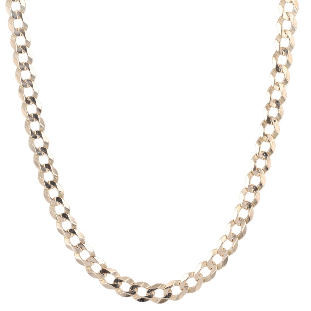 Amoro 4.5mm Curb Link Chain 23.5″ Necklace 10k Yellow Gold Italy 10.01 Grams