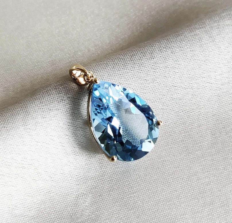 Natural Aquamarine Necklace Sterling Silver Jewelry Gorgeous Aquamarine Pendant