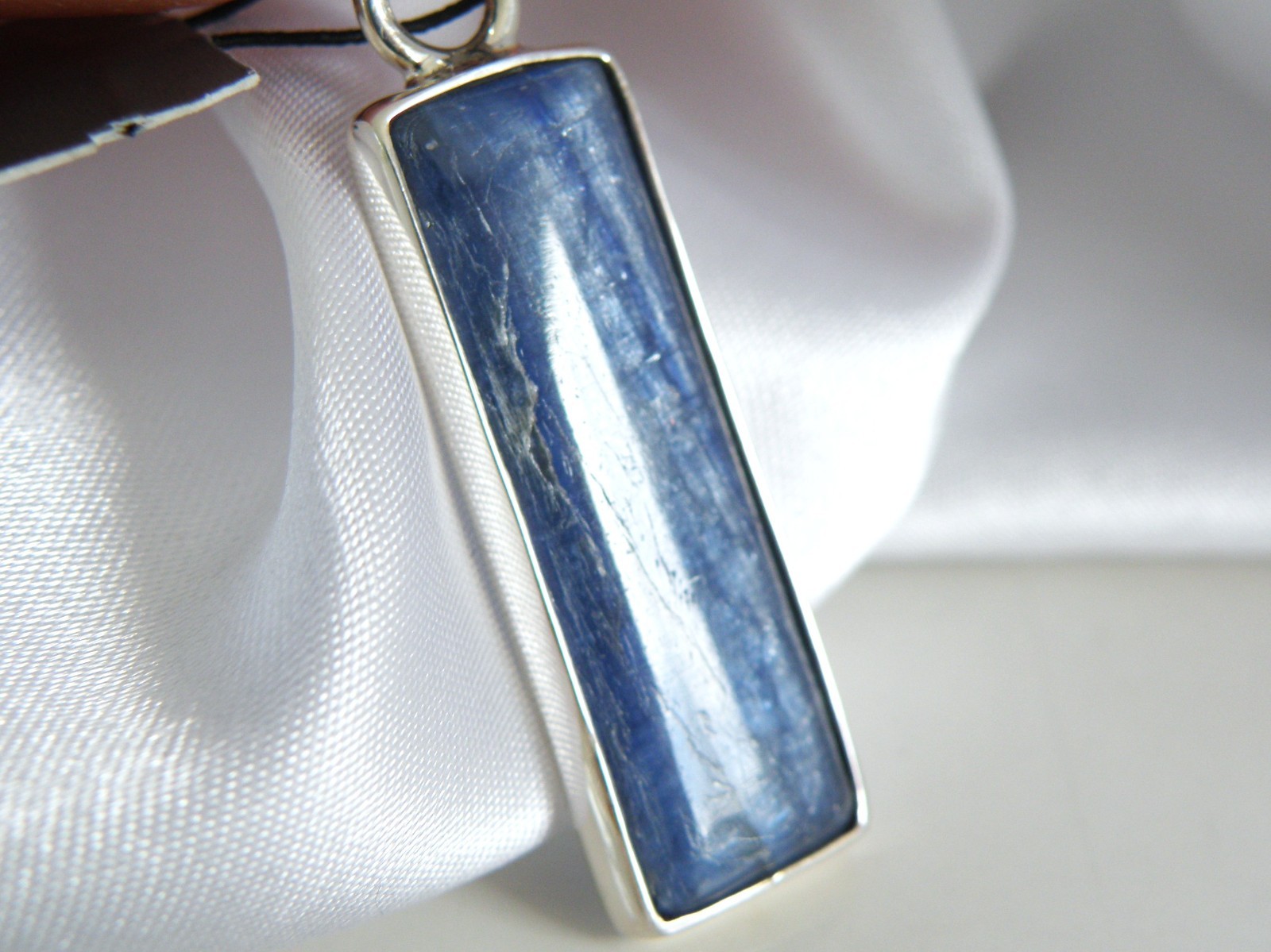 Charles Albert 950 Sterling Silver Modern Natural Kyanite Pendant