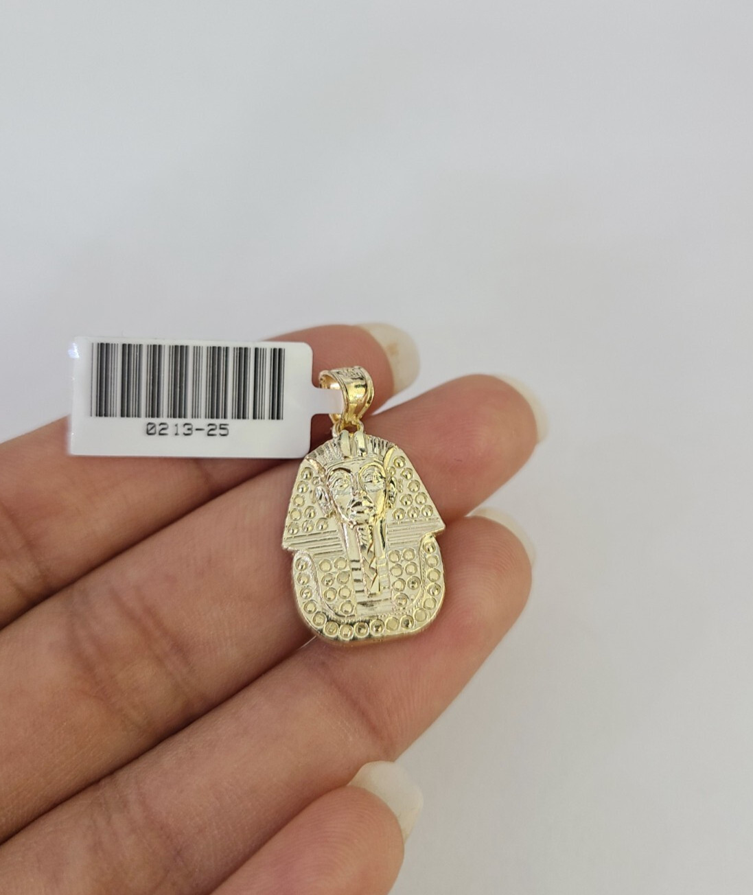 10k Pharaoh Head Charm Pendant REAL 10Kt Egyptian Yellow Gold