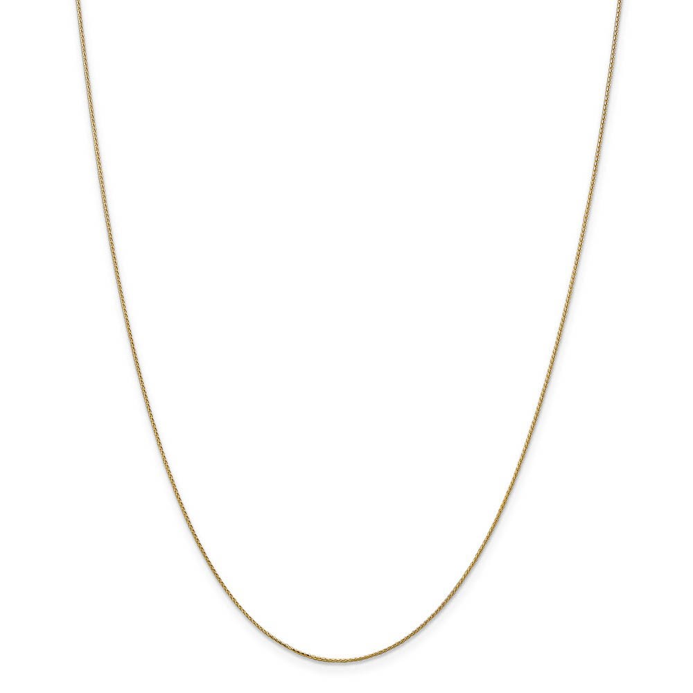 0.65mm 14k Yellow Gold D/C Spiga Chain Spring Ring Clasp Necklace