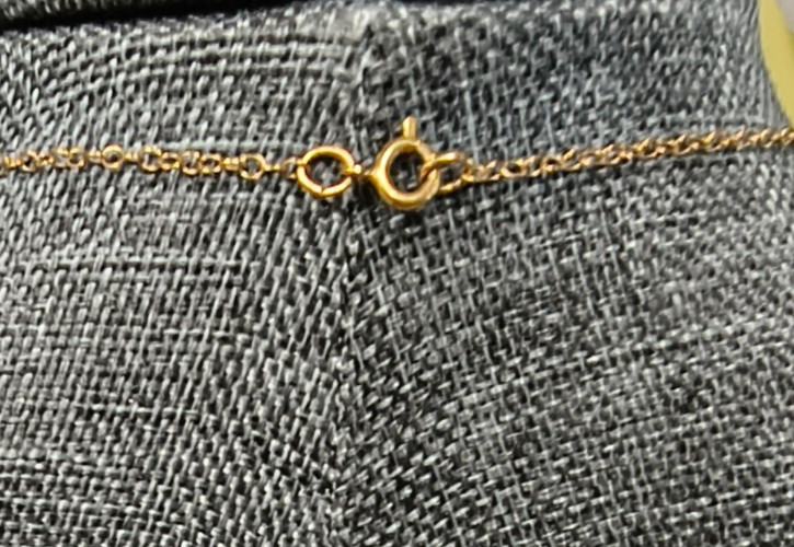 14k Yellow Gold Chain with Cloisonne Ball and Gold Balls 16″