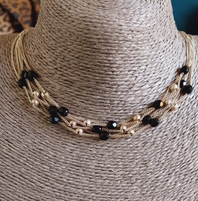 925 Sterling Silver Ball Chain Necklace Multi Strand Italy St Jacques Designer