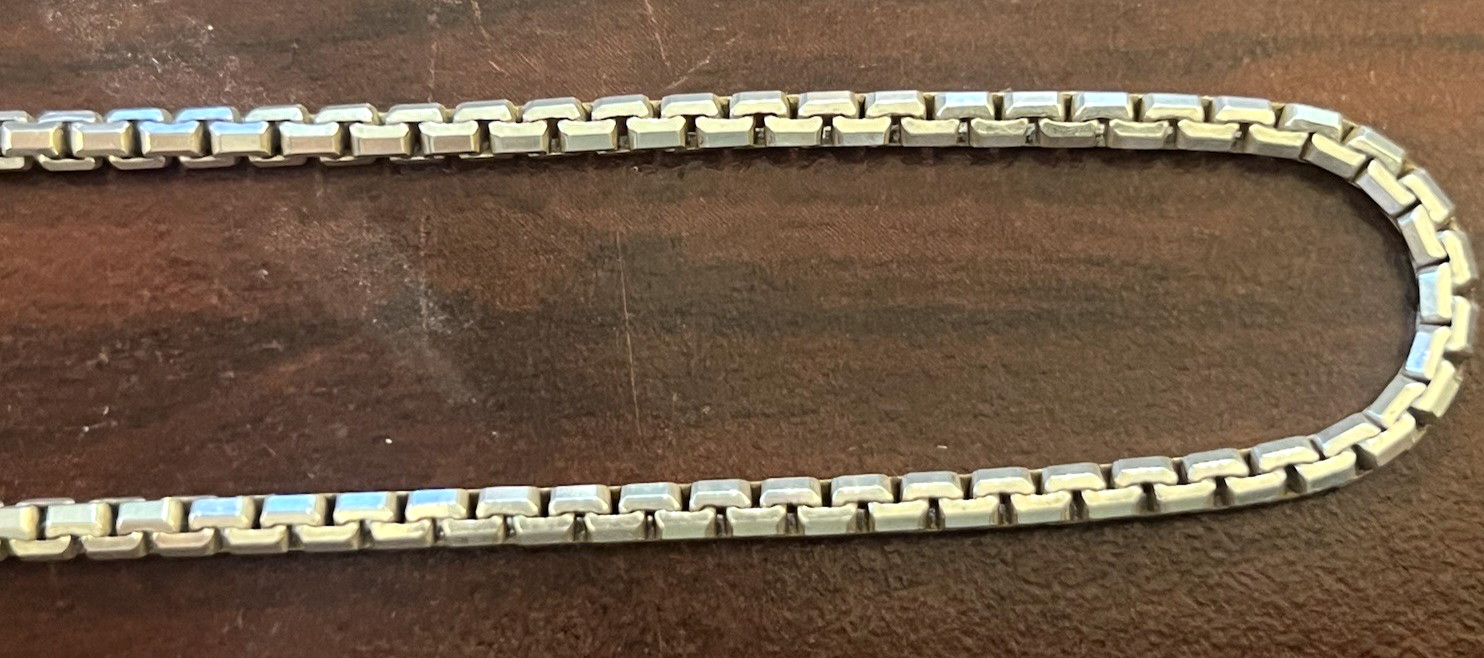 Heavyweight 27 Grams Solid Sterling Silver (.925) Box Chain 26″
