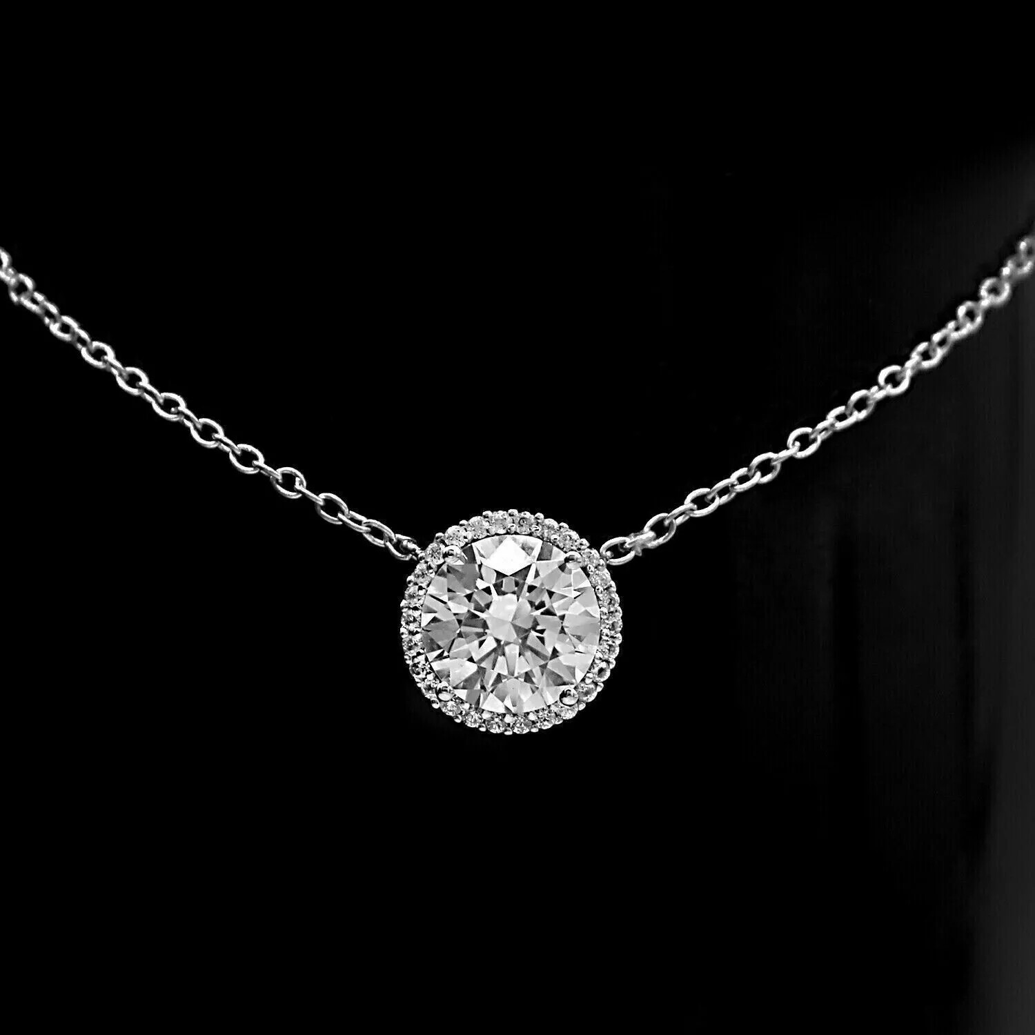 10 Ct White Treated Diamond Pendant Great Luster F Certified ! Christmas Gift
